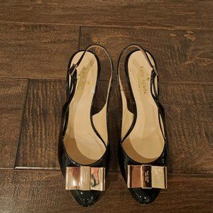 Kate Spade Vero Cuoio Black Patent Slingbacks Size 7